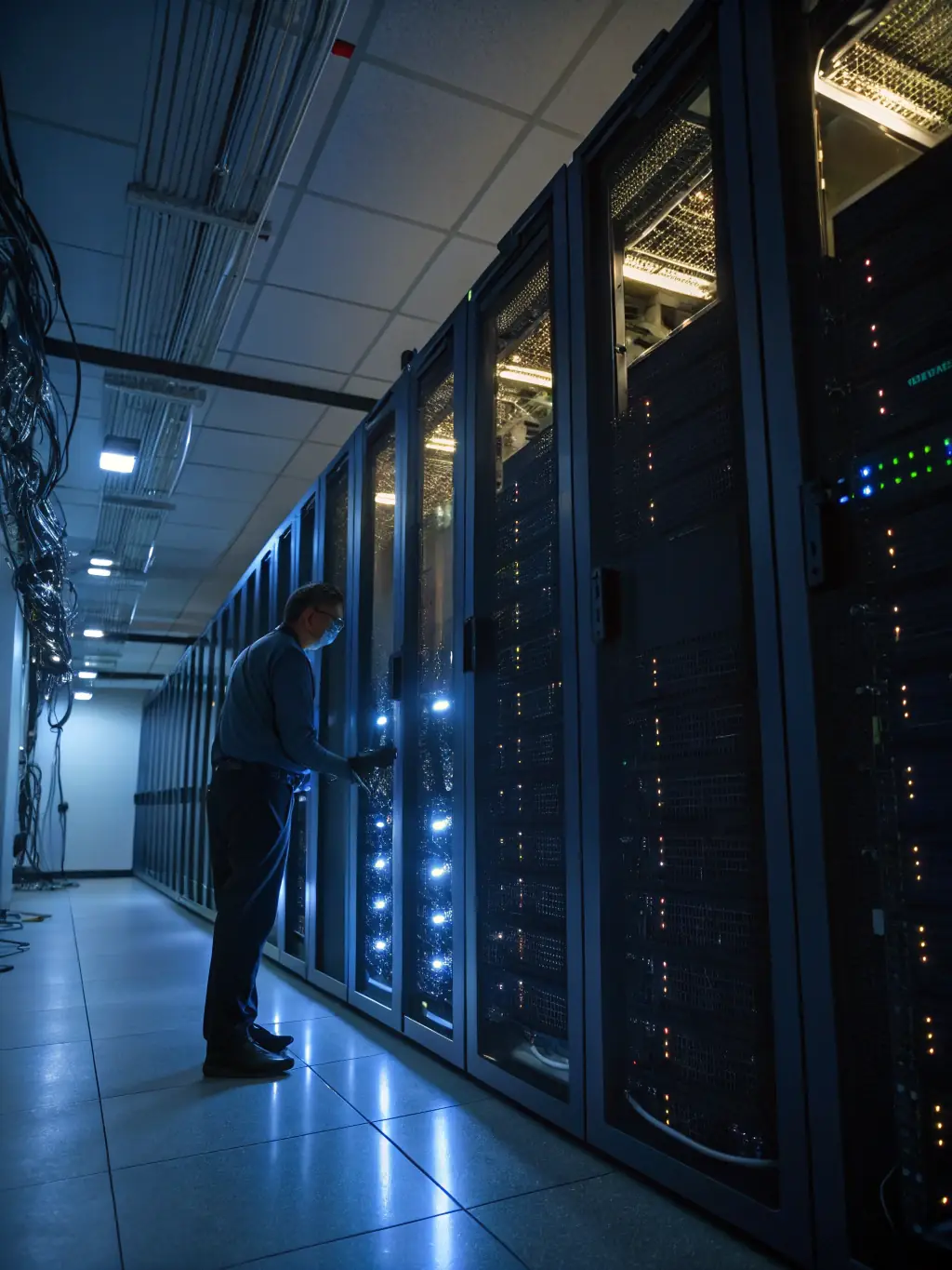 An image of a server room, emphasizing data management and backup solutions for business continuity.